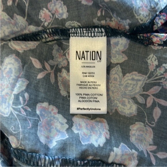 Nation LTD Angel Top Navy Midsummer sweetheart neckline bubble sleeve Sz XS NEW - Picture 10 of 15